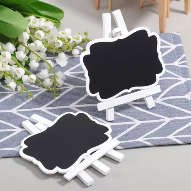 12 Pcs Wooden Small Chalkboard Sign Message Signs Mini with Stand