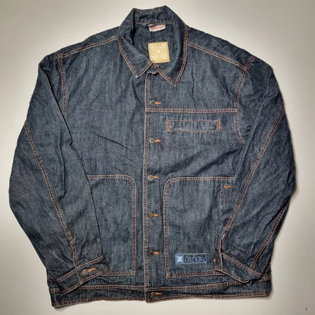 Giacca denim Vintage Oxbow Blu XL Bottone Embriosa