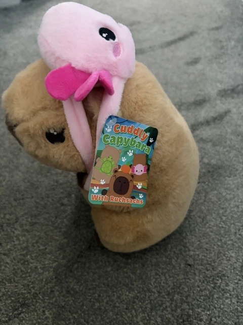 CAPYBARA TEDDY WITH Axolotl Backpack Plush Toy Brand New with Tags £5. ...