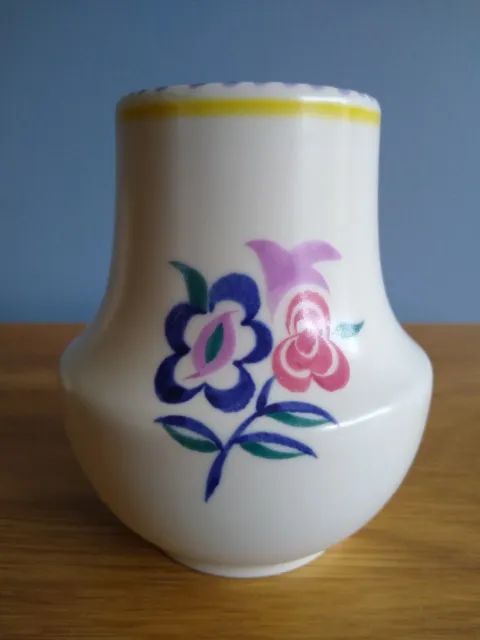 Poole Pottery Vase Vintage 1960s Retro Flowers Signed KG