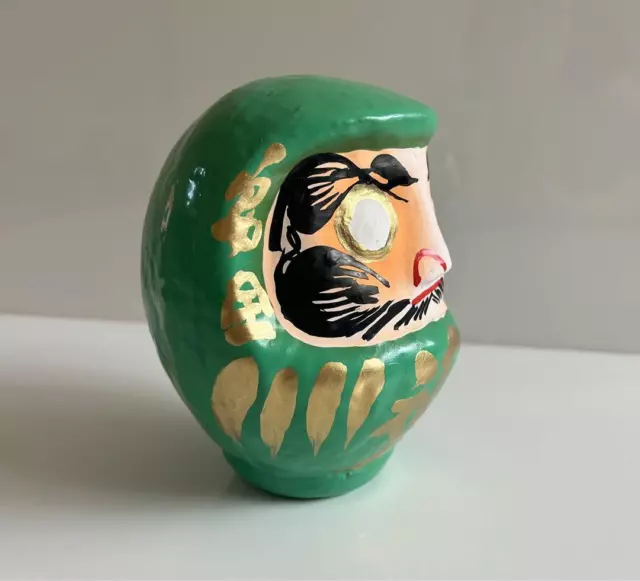 Dharma Takasaki Daruma Emerald Green Paper Mache 15cm 2