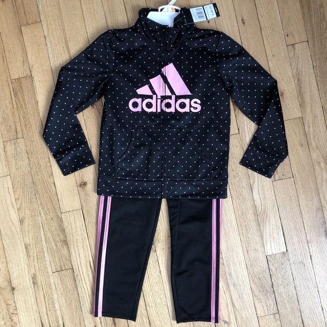 ADIDAS Little Girl’s Tricot Tracksuit Set, Jacket/Joggers Outfit, 2-piece set 6X