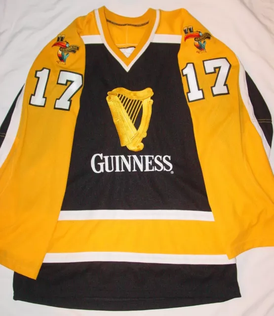 Oop Rare Fully Embroidered Guinness Beer St. Patrick's Day Hockey Jersey--Xl