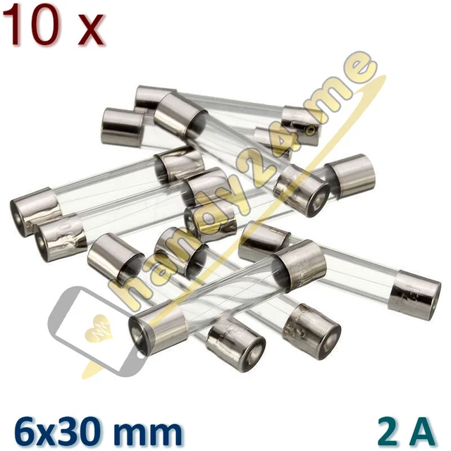 10x Fsp Fusible en Verre Fusible F2AL250V 2A 250V 6x30mm