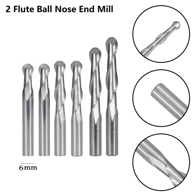 Fräser Gravur-Bit Stahl 6 Mm Klingendesign Kugelnase Leise Geschmacksneutral
