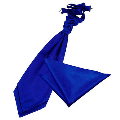 Royal Blu da Uomo Cravatta Hanky Set di raso pianura solido Formale Matrimonio da DQT