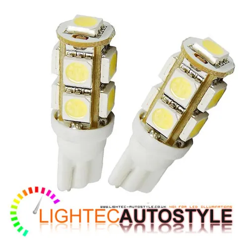 2 x 9 SMD LED XENON PURE WHITE LED 501 T10 W5W INTERIOR LIGHT SIDELIGHT BULBS