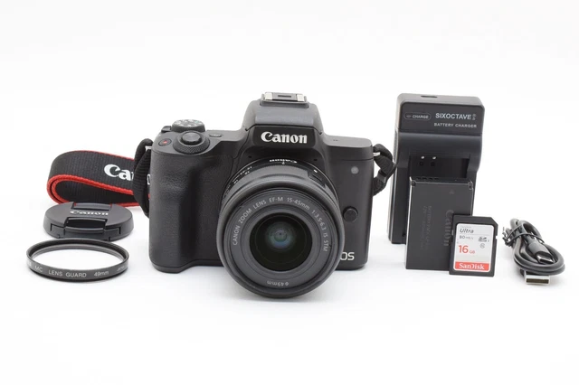 CANON EOS KISS M Mirrorless Camera w EF-M 15-45mm F3.5-6.3