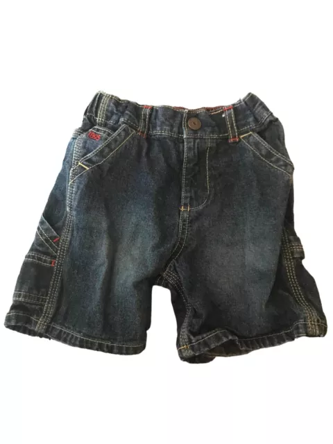 OshKosh B'gosh 3T 3 Toddler Boys Blue Denim Jean Shorts Pockets Elastic Waist