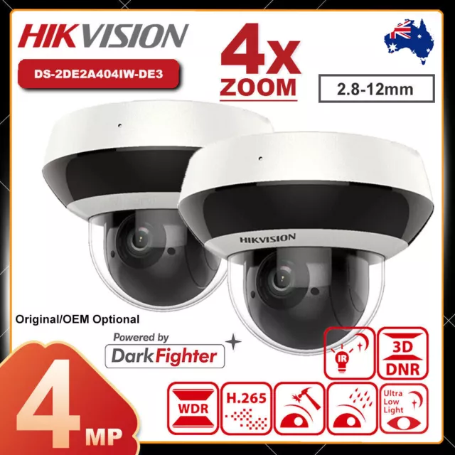 Hikvision PTZ 4X Zoom IP Camera Darkfighter 4MP PoE IR Outdoor DS-2DE2A404IW-DE3
