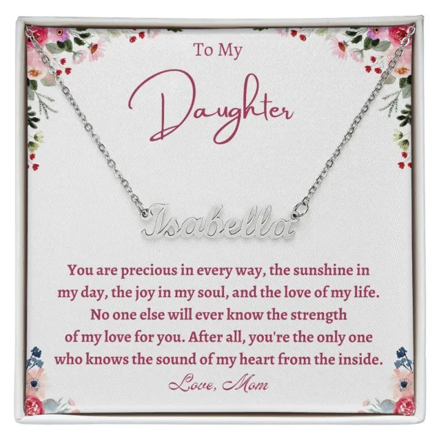 To My Daughter Personalized Name Necklace Gift For Birthday Graduation Christmas