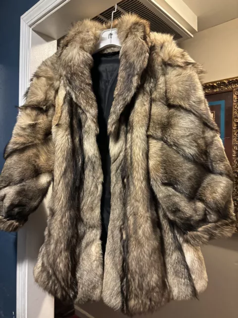 vintage real fox fur coat