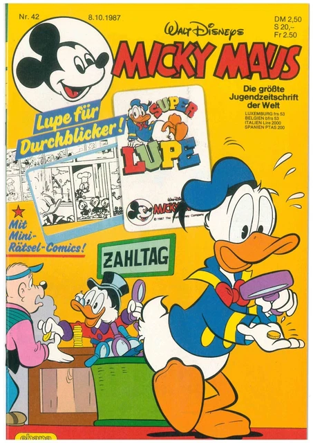 Micky Maus Heft Nr.42-1987 mit allen festen Beilage  ungelesen Z 1-2/2 (M8