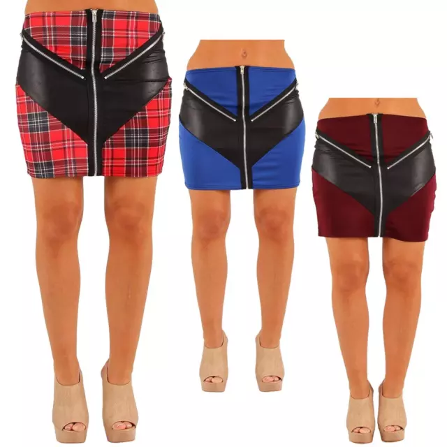 Mini Gonna Da Ufficio Da Donna Bodycon Cerniera Misura 8-14 Uk