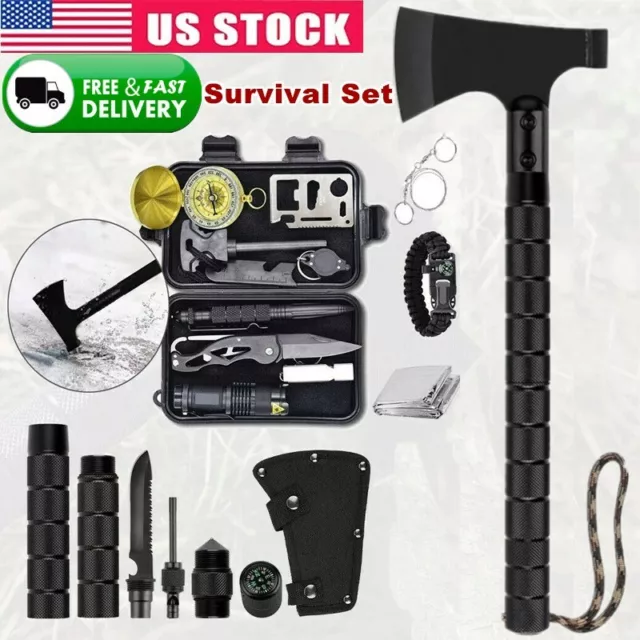 Outdoor Survival Emergency Gear Kit Tactical Camping Axe Hatchet Mutil Tools Set