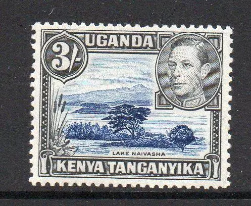 KUT MNH 1938 SG147ac KGVI 3/- BLUE & BLACK PERF 13 X 121/2