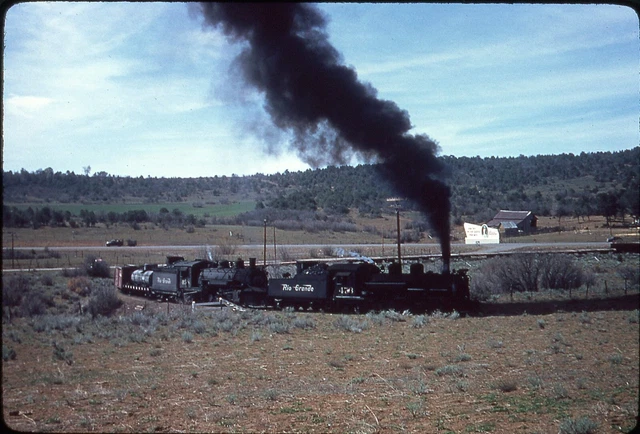 D&RGW Rio Grande 473 Falfa, CO 1956 duplicate slide