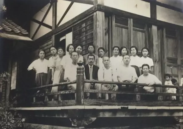 #337 Japonais Vintage Photo 1940s / Temple Groupe People' Homme