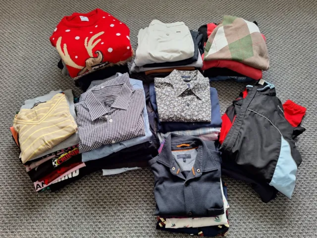 13kg Mens Clothes Tops Shirts Jumpers T Shirts Joblot Bundle Various Brands Used