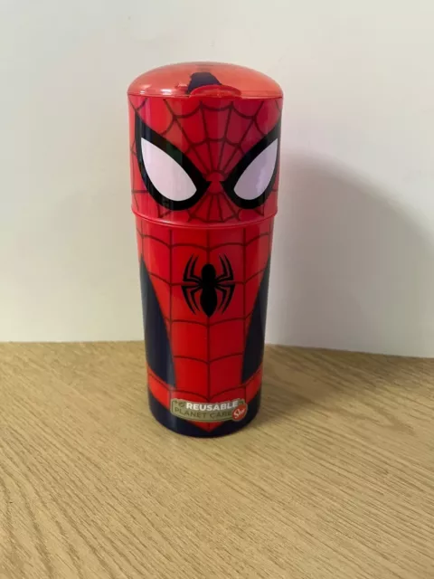 Stor Red Spiderman Children Kids Water Bottle With Straw and lid -350ml-FREE P&P