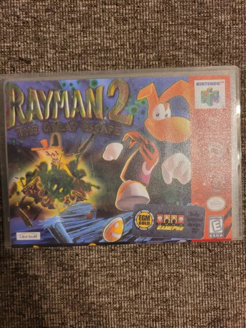Nintendo Rayman 2 The Great Escape 64 N64 Game Genuine with hard case