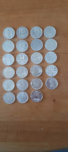 23 x 5 DM Silber Gedenkmünzen 1966 bis 1978 lückenlos