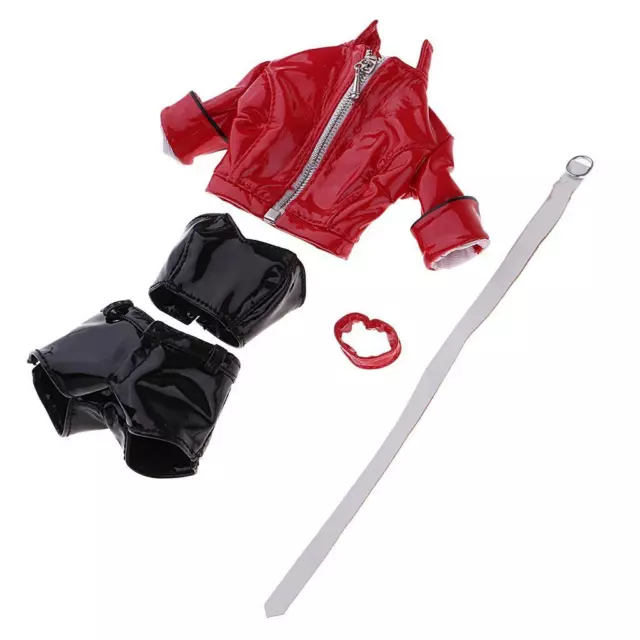 Giacca In Pelle PU Corta Da 1/6 Femminile E Pantaloni E Gilet Per Action Figure