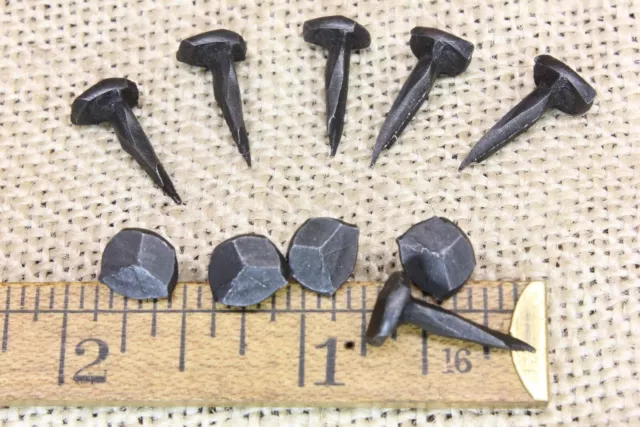 5/8" Rose head 10 nails square wrought iron vintage rustic Decorative historic