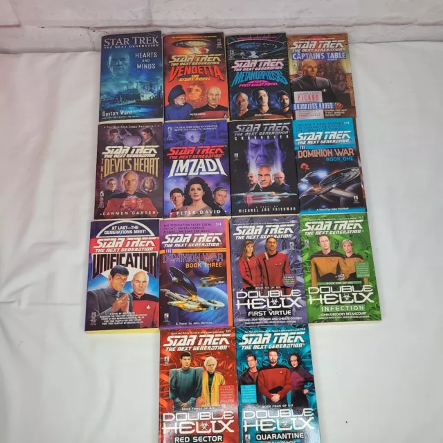 Star Trek Lot of 14 Paperback Books Next Generation  Mix