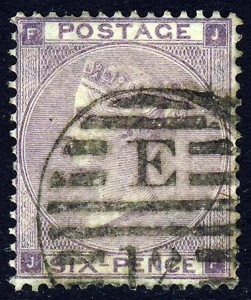 GB QV 1864 6d  Lilac Plate 4 JF With Hairlines SG 85 (Spec J72) VFU