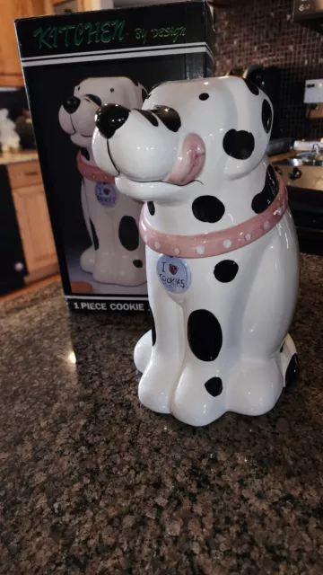 Vintage Ceramic Playful Dalmatian Puppy Dog Treat Cookie Jar Kitchen by Design