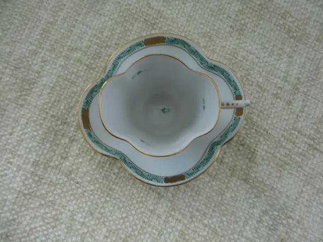 Rare Herend Chinese Green Bouquet Demitasse Cup/Saucer Unused Lovely Condtion 3