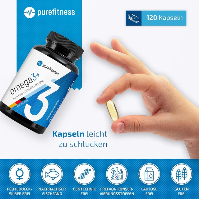 OMEGA 3 KAPSELN HOCHDOSIERT [2000 MG TAGESDOSIS] Fischöl Omega 3 Mit