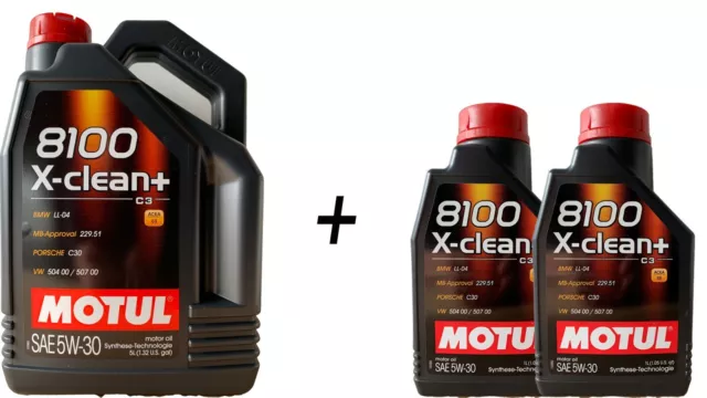 MOTUL 8100 X-CLEAN+ 5W-30 BMW LL04  MB 229.51 VW 50400 VW 50700 5+2 liter