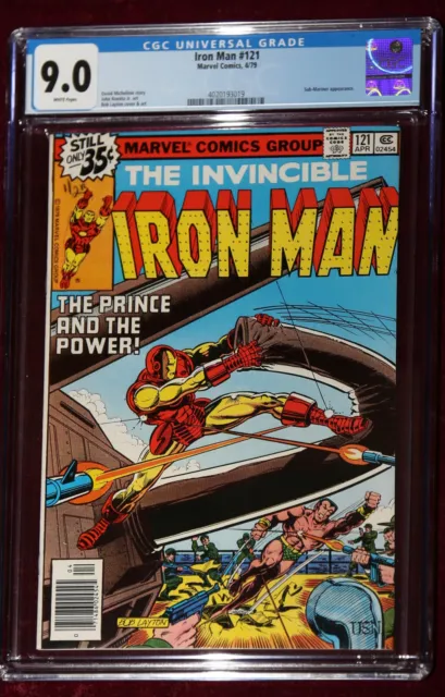 Invincible Iron Man 121 1979 Cgc 9.0 White Pages Sub-Mariner Bob Layton Cover