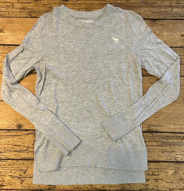 ABERCROMBIE & FITCH Women’s Size S Long Sleeve Shirt Light Gray NWOT ...