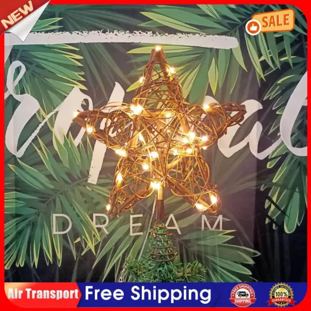 10 Inch Rustic Christmas Ornaments Lighted Star Durable for Indoor Home Decor AU