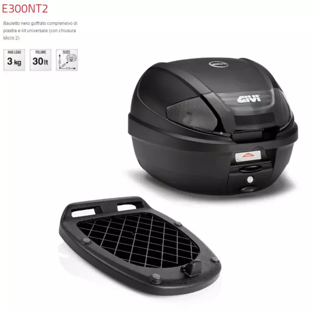 GIVI E300NT2 BAULETTO 30LT+PIASTRA UNIVERSALE PIAGGIO Beverly 500