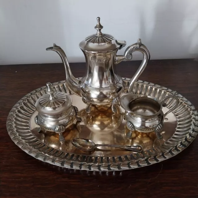 Servizio da Tè, Caffè 4 pezzi Placcato Argento EPNS Sheffield England Vintage