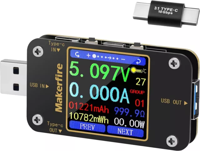 Multimeter Usb Voltmeter Amperemeter Last Tester Typ C Lcd Display Qc2.0/3.0/4.0