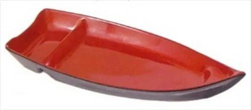 Red Melamine Sushi Boat Serving Plate 10x4.5in #10-BR S-2385