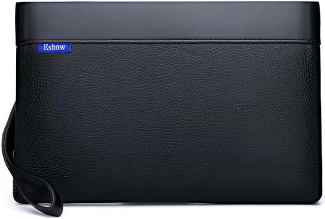 Borsello Uomo In Pelle - Pochette Con Zip, Fessura Per Carte, Per Lavoro E Viaggi