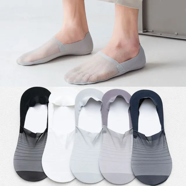 Chaussettes D'été Invisibles Pour Hommes Mocassins Antidérapants Coupe Basse F