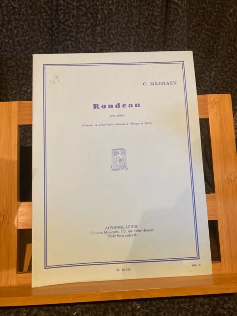 Olivier Messiaen Rondeau pour piano partition éditions Leduc