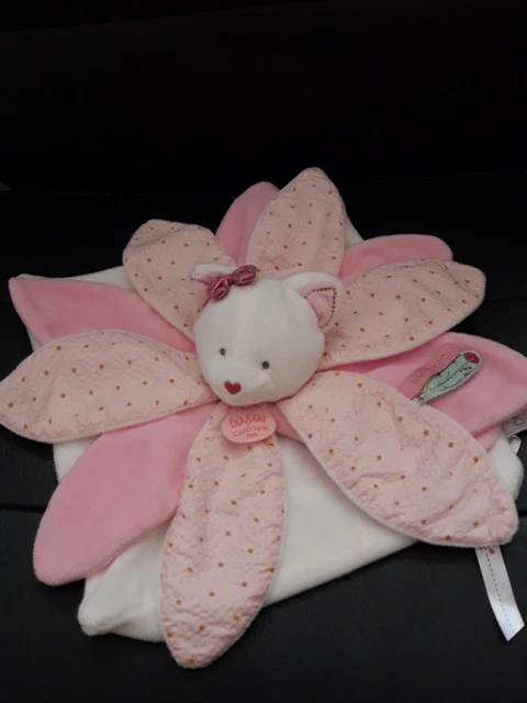 Doudou et compagnie plat collector chat rose blanc étoiles  TBE