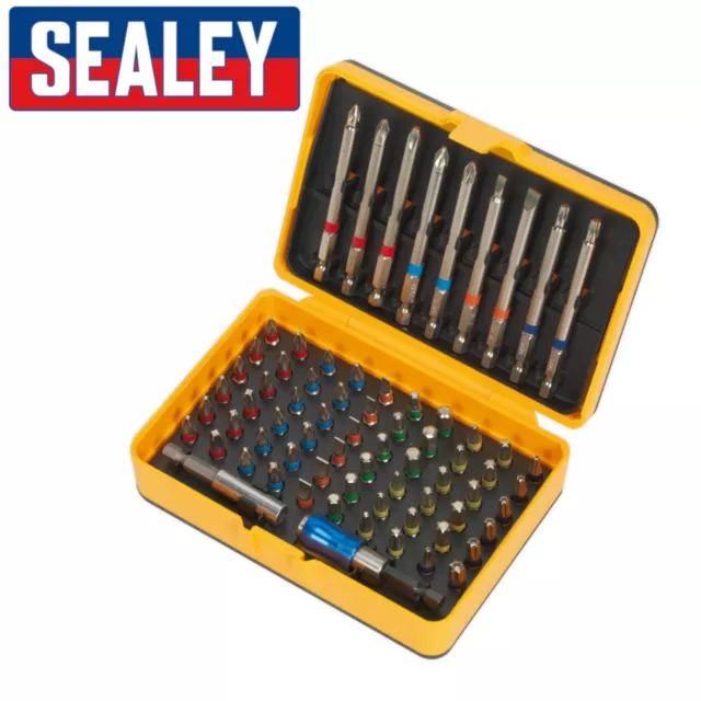 Siegen by Sealey 71pc Screwdriver BIT SET - S2 Steel - with Quick Release Holder