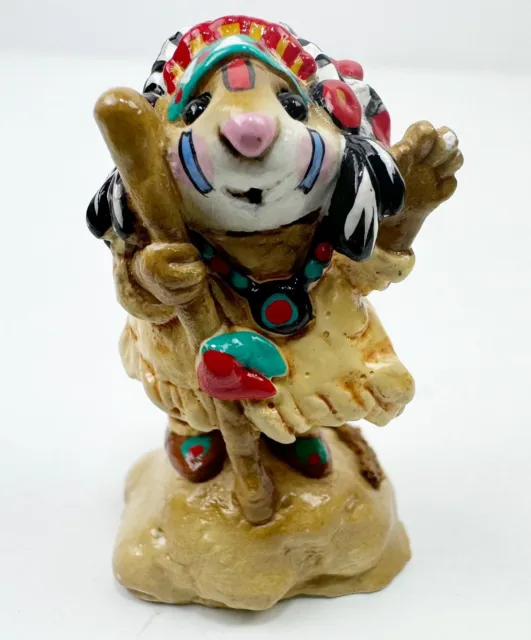 Wee Forest Folk “Chief Geronimouse” Mouse By Annette & William Petersen Vtg Ret