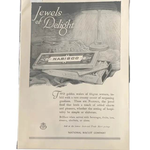 Vintage 1920 Nabisco National Biscuit Co Jewels of Delight Ad Advertisement