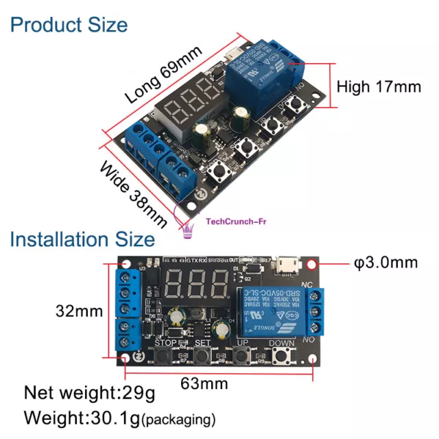 DC 5V/12V/24V Digital LED Cycle Timer Delay Relay Switch Time Relay Module NEW