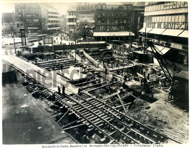 Original Eisenbahn Foto - S-Bahn Baustelle Potsdamer Platz um 1935 RVM-Foto